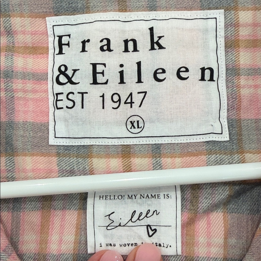 Frank & Eileen Pink and Grey flannel Button-Down Shirt - Picture 2 of 3
